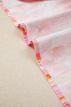 Threaded Pear Danna Trim short sleeve blouse with decorative trim, lightweight fabric, and classic fit.