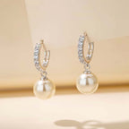 Pearl Drop Hoop Earrings