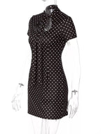 Polka dot cut-out front mini dress by Shopimist featuring a playful pattern and stylish design, perfect for trendy casual wear.