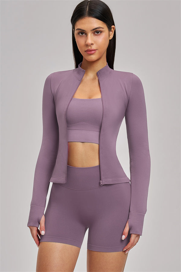 Fitglutes Activewear sports bra, shorts, and bottoms 3-piece set featuring stylish workout clothes for fitness and gym activities.