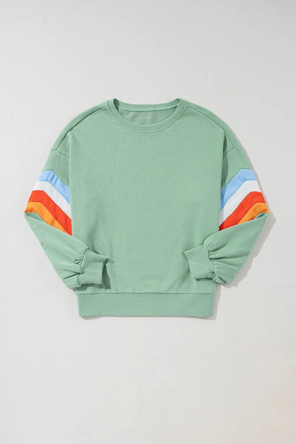Contrast round neck long sleeve sweatshirt from Trendsi, casual top with a stylish design and comfortable fit.