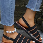 Open toe buckle sandals from Shopimist featuring a stylish design with adjustable strap and comfortable sole.