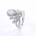 Sterling silver ring with a 1-carat moissanite gemstone, showcasing a sparkling, elegant design.