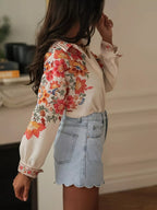 Shopimist floral print button-up shirt with vibrant flower patterns, long sleeves, and classic collar for a stylish, casual look.