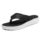 Plush Fashion Hub toe post platform sandals with chunky heel and beige straps, stylish footwear for casual and summer wear.