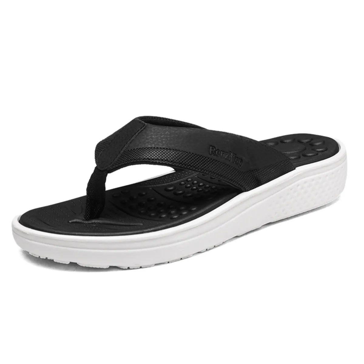 Plush Fashion Hub toe post platform sandals with chunky heel and beige straps, stylish footwear for casual and summer wear.