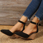 Shopimist point toe wedge sandals featuring a sleek design with a comfortable wedge heel and elegant pointed toe.