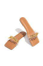 Plush Fashion Hub women's cross adult casual sandals with chain detail and flat bottom design, perfect for everyday comfort.