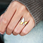 925 Sterling Silver Butterfly Ring with intricate butterfly design, showcasing fine craftsmanship and shiny silver finish.
