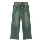 Blue Plush Fashion Shop pocketed baggy denim jeans with relaxed fit and multiple front and back pockets.