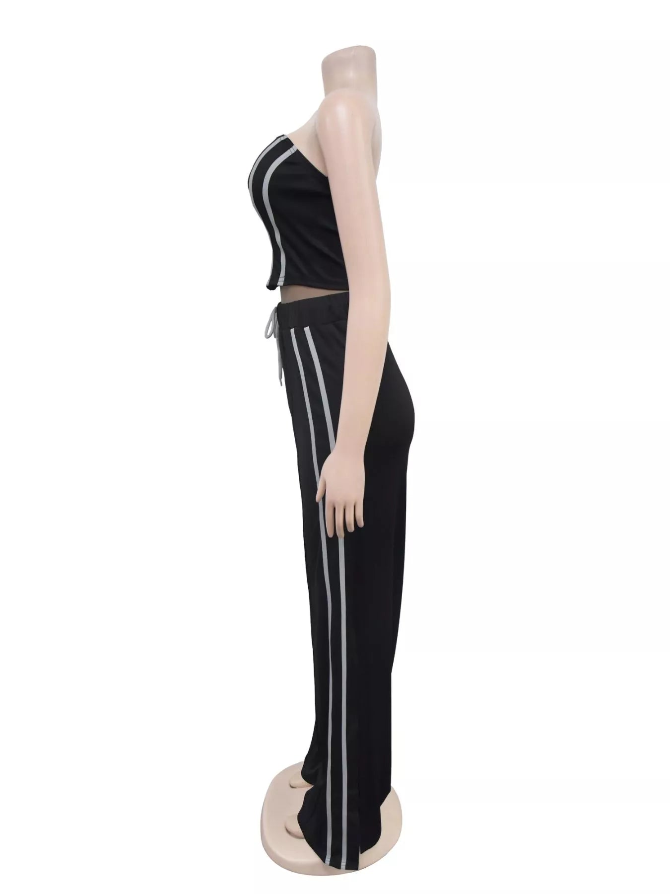 Trendsi sleeveless tube top and wide-leg pants set, stylish and comfortable fashion look for casual or summer wear.