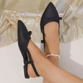 Point toe slingback sandals by Shopimist featuring a sleek design with open heel and elegant straps.
