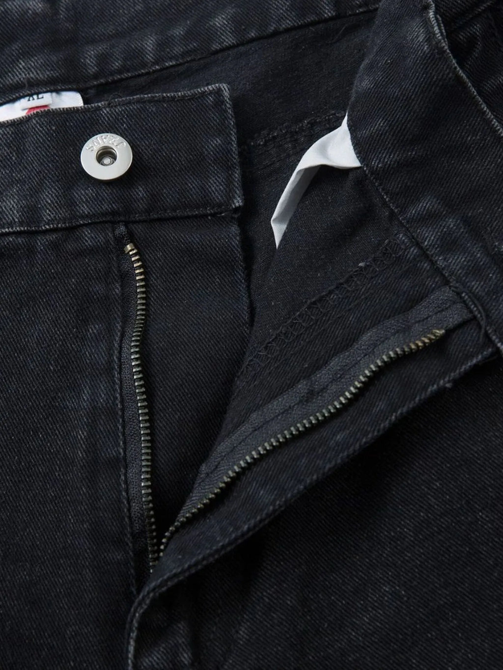 Men's wide leg denim jeans by Plush Fashion Shop, showing the relaxed fit and classic blue denim fabric.