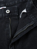Men's wide leg denim jeans by Plush Fashion Shop, showing the relaxed fit and classic blue denim fabric.