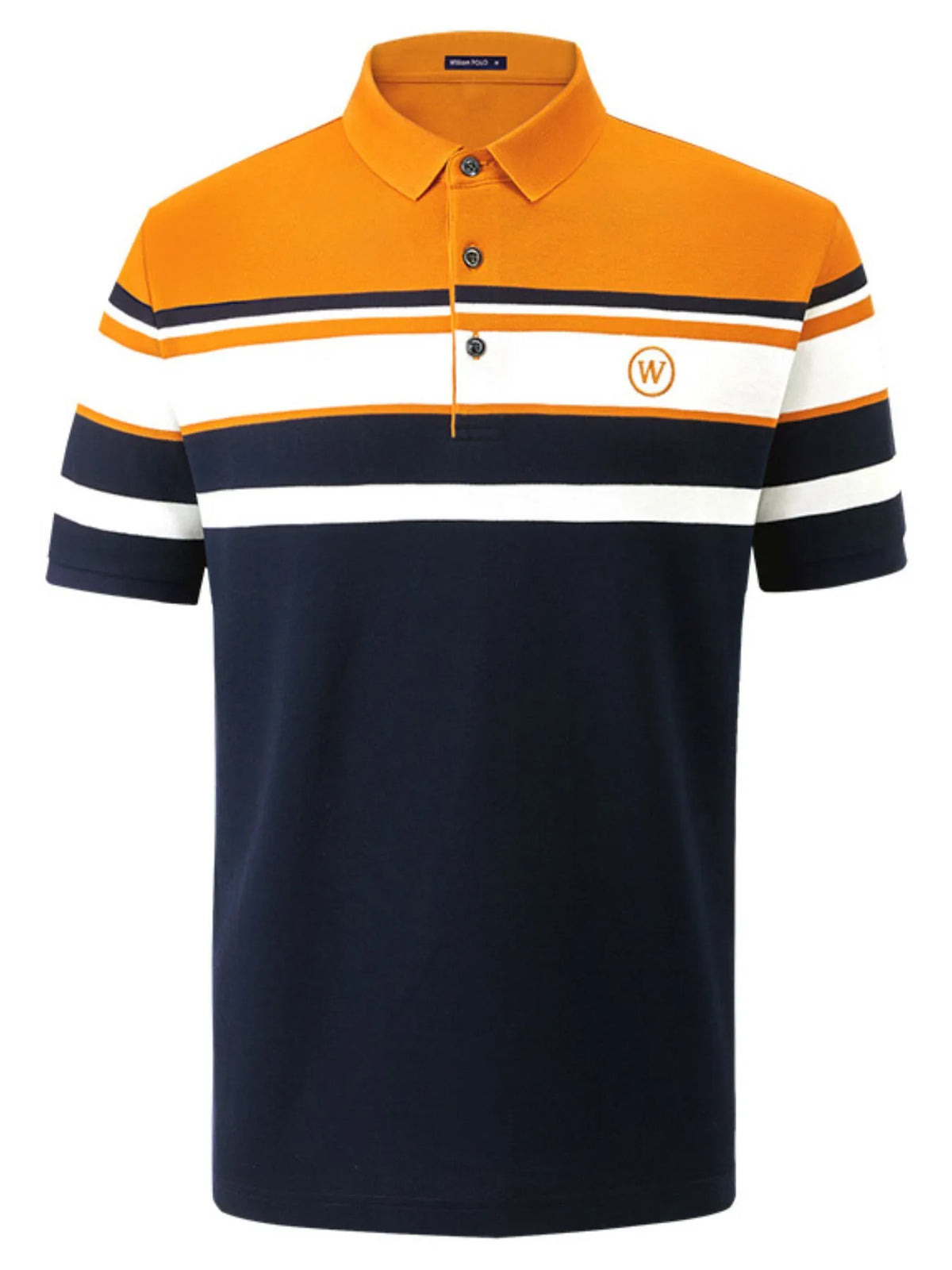 Men's plus size color block striped polo shirt by Trendsi, short sleeve design with bold color blocking and classic collar.