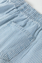 Honey elastic waist denim shorts by Threaded Pear with casual fit, featuring a classic denim design and front pockets.