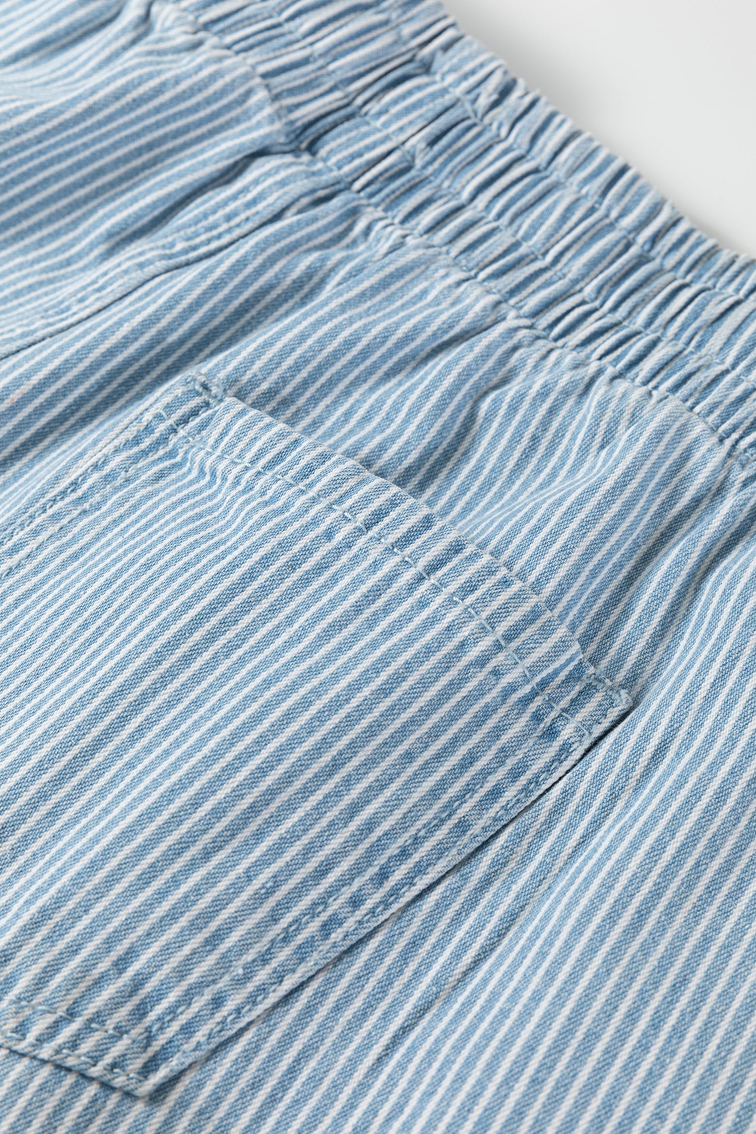 Honey elastic waist denim shorts by Threaded Pear with casual fit, featuring a classic denim design and front pockets.