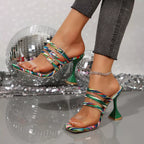 Open toe flare heels sandals by Plush Fashion Hub featuring stylish design and comfortable heel height for casual or dressy wear.