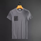 Men's short sleeve slim fit shirt by Plush Fashion Hub, anti-wrinkle flex suit with a sleek, modern design.