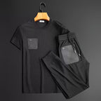 Mens short sleeve slim fit shirt from Plush Fashion Hub with anti-wrinkle flex fabric, ideal for a sleek, comfortable look.