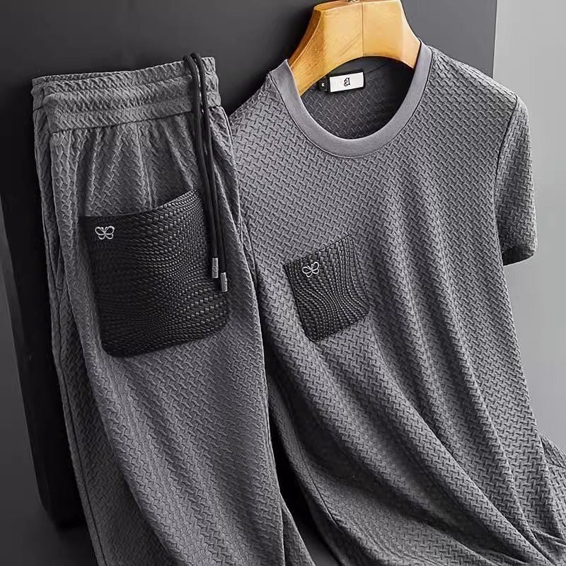 Mens short sleeve slim fit shirt from Plush Fashion Hub with anti-wrinkle flex fabric, stylish and comfortable for everyday wear.