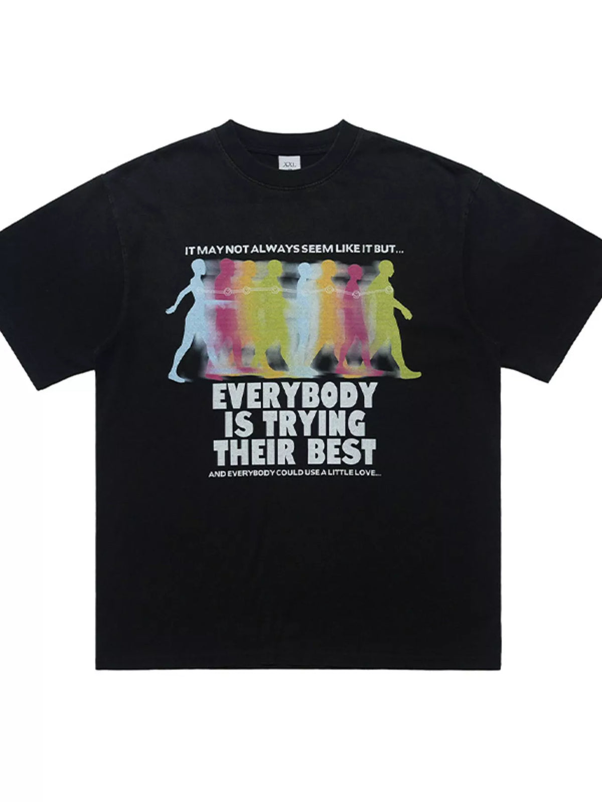 Men's graphic round neck short sleeve T-shirt by Trendsi, featuring a stylish design on soft, comfortable fabric.