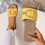 Shopimist open toe flats sandals with sleek design and comfortable fit, featuring minimalistic straps and a stylish look.