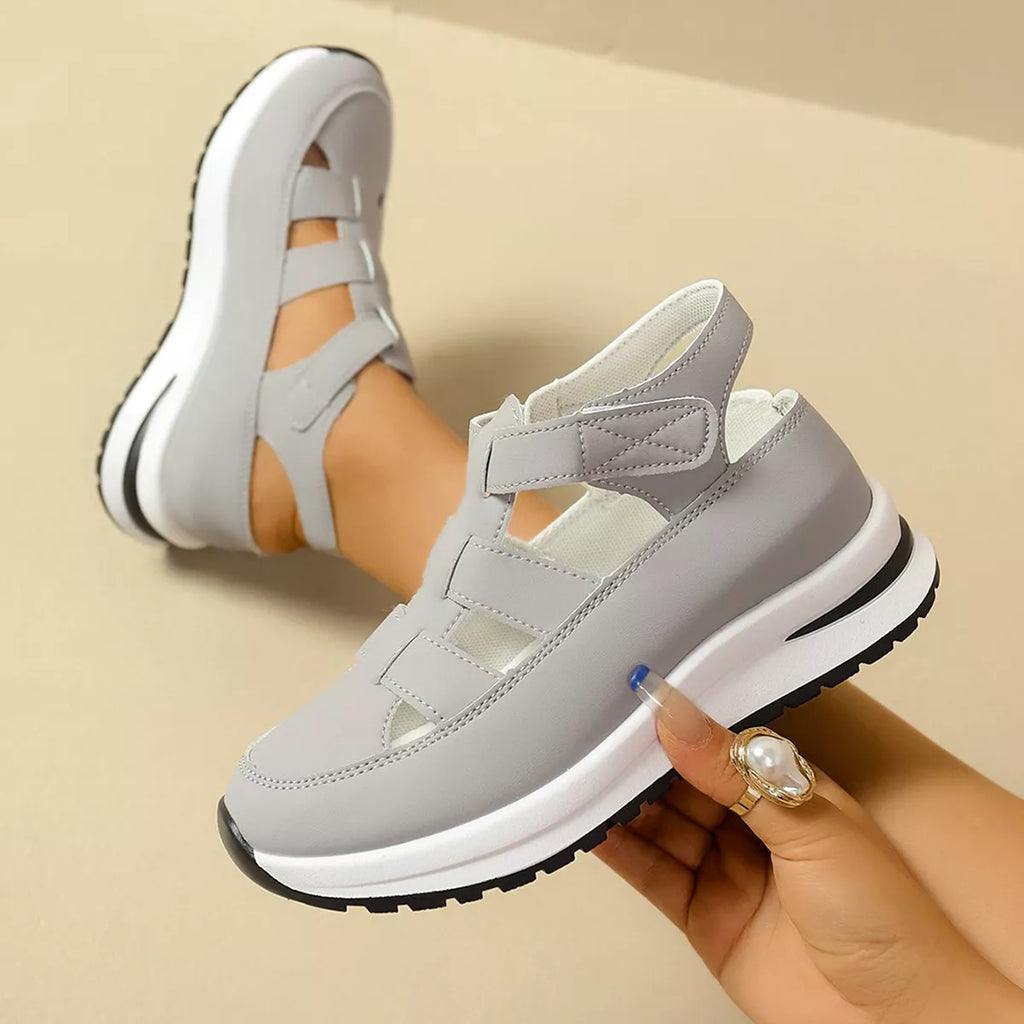 Shopimist cutout round toe platform sandals with open heel and thick sole, showcasing stylish summer footwear.