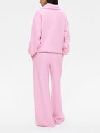 Women's quarter zip long sleeve loungewear set by Trendsi, stylish two-piece tracksuit with comfortable fit and casual design.