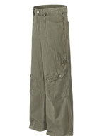 Men's wide leg cargo jeans by Trendsi featuring durable fabric, multiple pockets, and a relaxed fit in a stylish denim design.