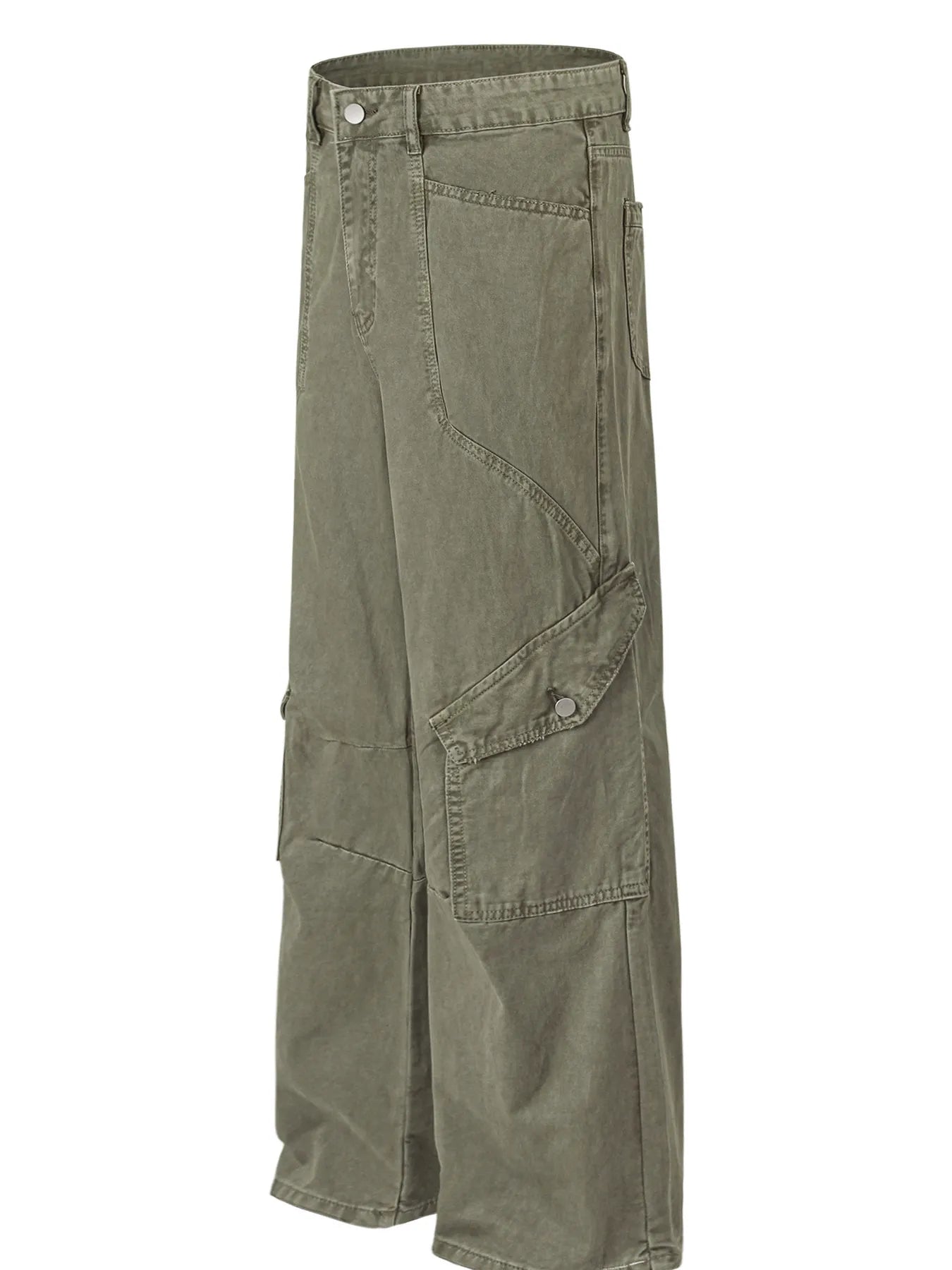 Men's wide leg cargo jeans by Trendsi featuring durable fabric, multiple pockets, and a relaxed fit in a stylish denim design.