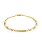 14k two-tone gold pave curb bracelet, 3.6mm width, featuring intricate link design, from Plush Fashion Hub.