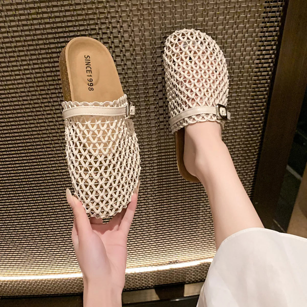 Breathable round toe sandals from Trendsi featuring open-toe design and comfortable footwear for casual wear.