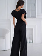 Surplice Wide Leg Jumpsuit