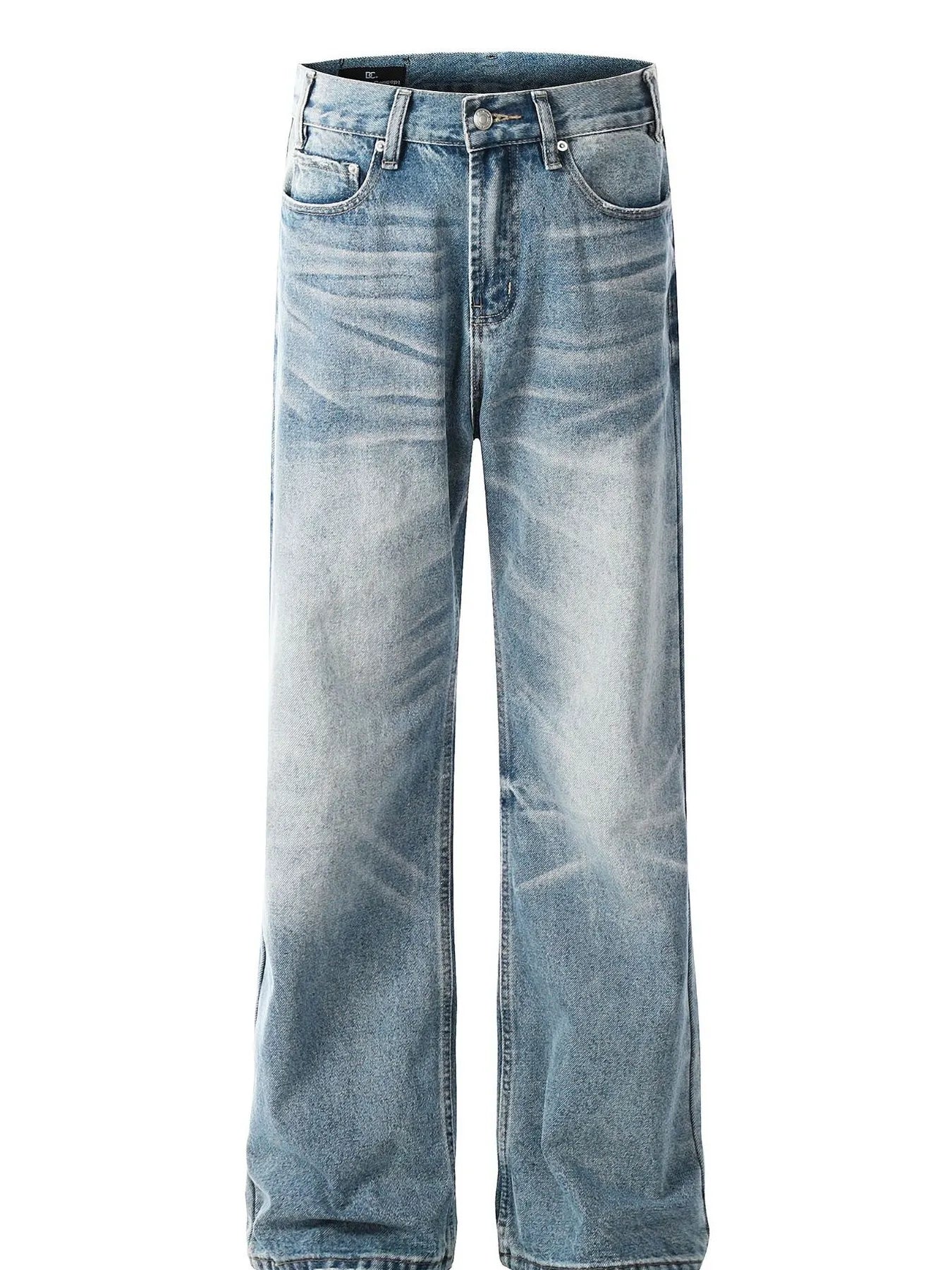 Men's loose fit jeans by Trendsi, shown in dark wash with relaxed style and visible pockets, casual and comfortable denim pants.