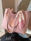 Braided handle tote bag by Shopimist featuring woven straps and spacious interior, ideal for everyday use.