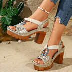 Shopimist open toe block heels sandals featuring stylish design and comfort, with a sleek heel and elegant open toe style.