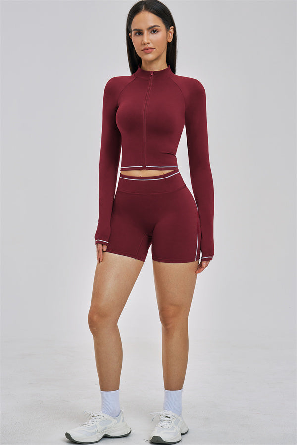 Fitglutes Activewear Unbound Jacket Shorts 2-Piece Set featuring sleek athletic jacket and matching shorts for workout and sports activities.