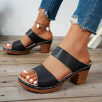 Open toe block heel sandals by Shopimist featuring a stylish design with a sturdy heel and open toe for warm-weather wear.