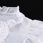 Women's ruffled linen-blend cropped blouse and shorts set by FitiqueFit, featuring ruffle details and a relaxed fit.