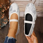 Women's sparkling sequin round toe slip-on flats by Trendsi, featuring glamorous comfort shoes with shiny sequin embellishments.