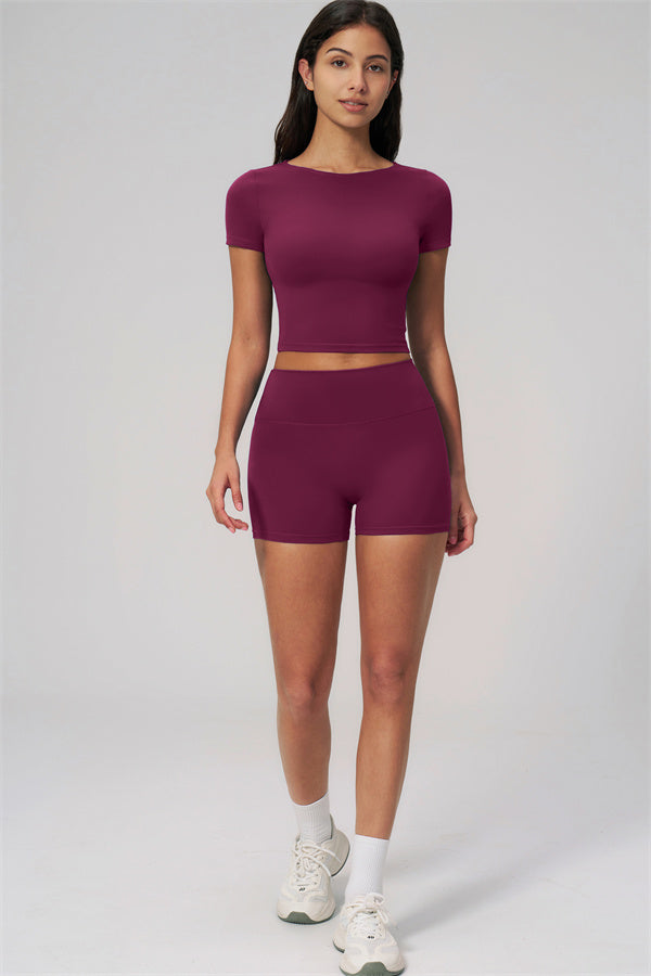 Fitglutes Activewear Rapture T-shirt and shorts 2-piece set, athletic gymwear with comfortable fit, suitable for workout and sports activities.
