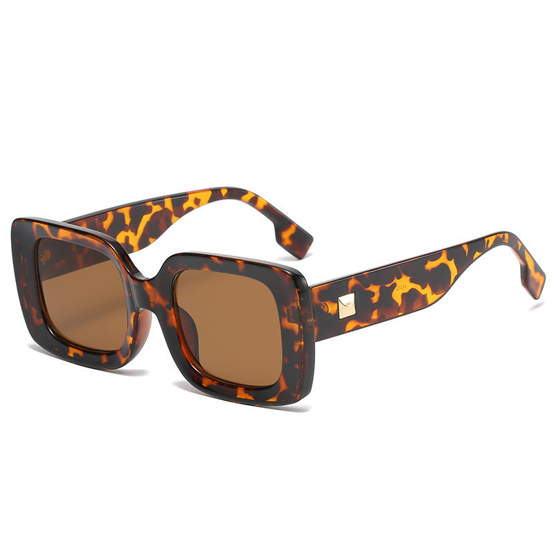 Retro square large frame sunglasses by Plush Fashion Hub, featuring bold, oversized design and dark tinted lenses.