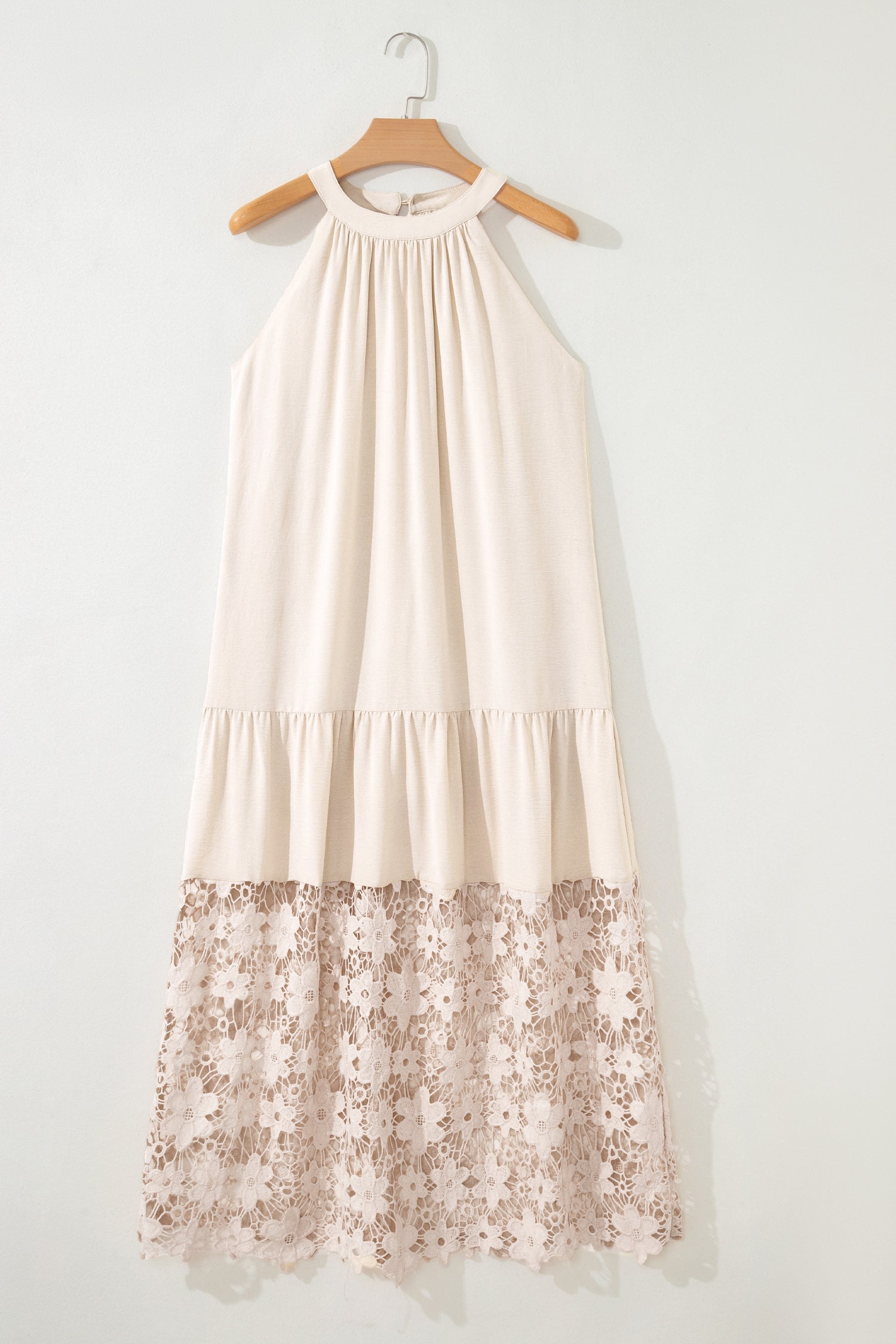 Ensley loose halter summer maxi dress by Threaded Pear, featuring lightweight fabric and a relaxed fit for warm weather.