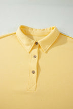 Plus size navy blue polo plus tee from Threaded Pear, comfortable loungewear with a classic solid color design.