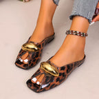 Leopard open toe sandals by Plush Fashion Hub featuring stylish leopard print and open toe design.