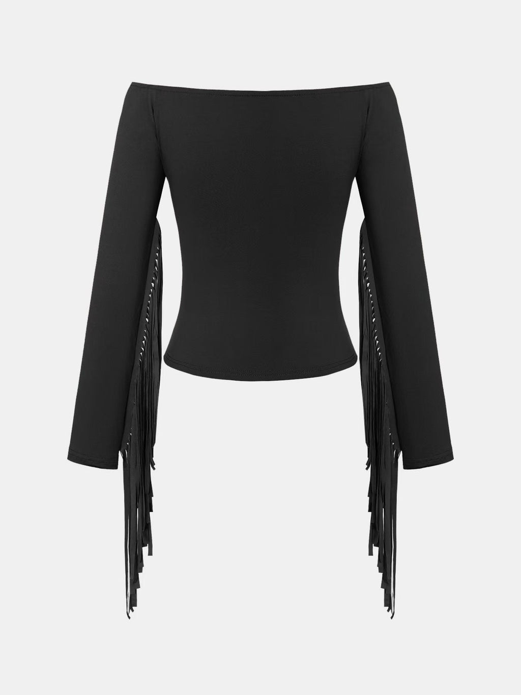 Retro Western Fringe Fitted T-shirt from LadyShow.Store featuring fringe accents and a classic Western-inspired design.