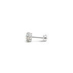 Certified IGI lab-grown round diamond stud earrings in 14k white gold with G/VS2 quality, from Plush Fashion Hub.