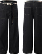 Men's high-waisted wide-leg jeans from Trendsi, showcasing classic denim style with a relaxed fit and modern silhouette.