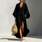 Women's FitiqueFit batwing sleeve loose maxi resort dress in lightweight fabric, perfect for casual summer wear.